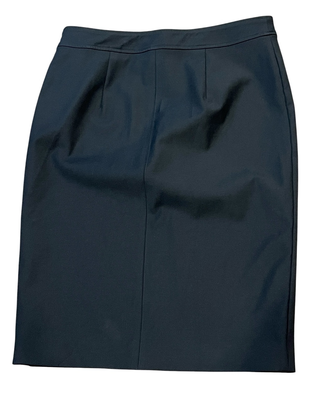 WHBM Classic Black Women's Pencil Skirt Size 12 Front Slit Work Office Corpcore